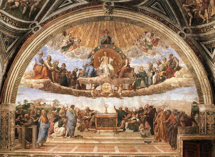 RAFFAELLO Sanzio Disputation of the Holy Sacrament oil painting picture